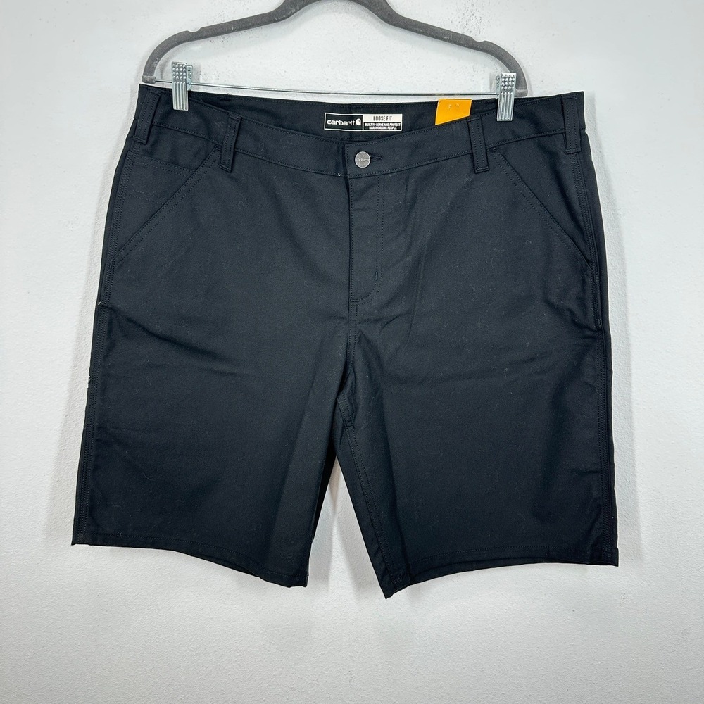 Carhartt Womens Black Loose Fit Work Shorts 10 Inch Inseam Size 18